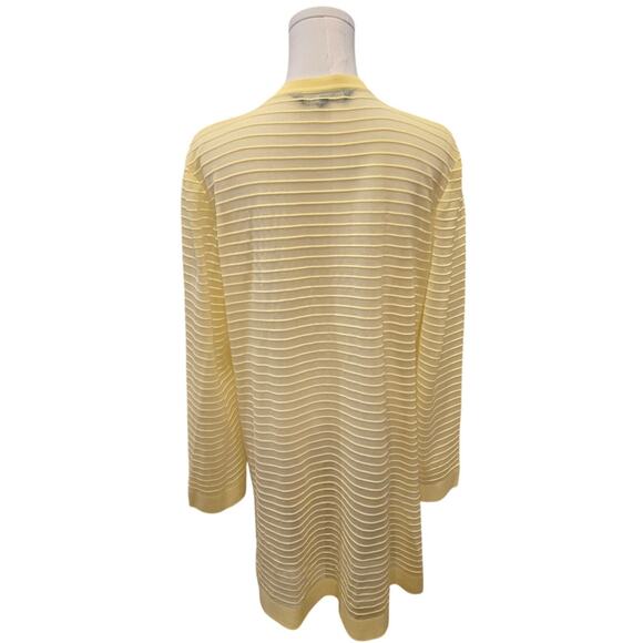 Ming Wang Open Cardigan Duster Sweater One Hook Closure Yellow Lightweight XL - Picture 3 of 9